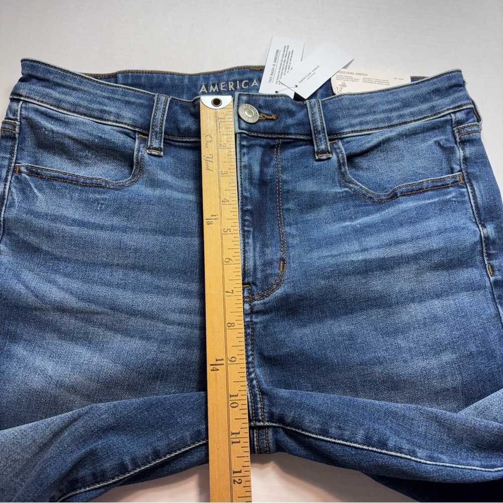 American Eagle Hi-Rise Next Level Stretch Jegging Jean Medium Wash Womens 12 NWT - Picture 8 of 12